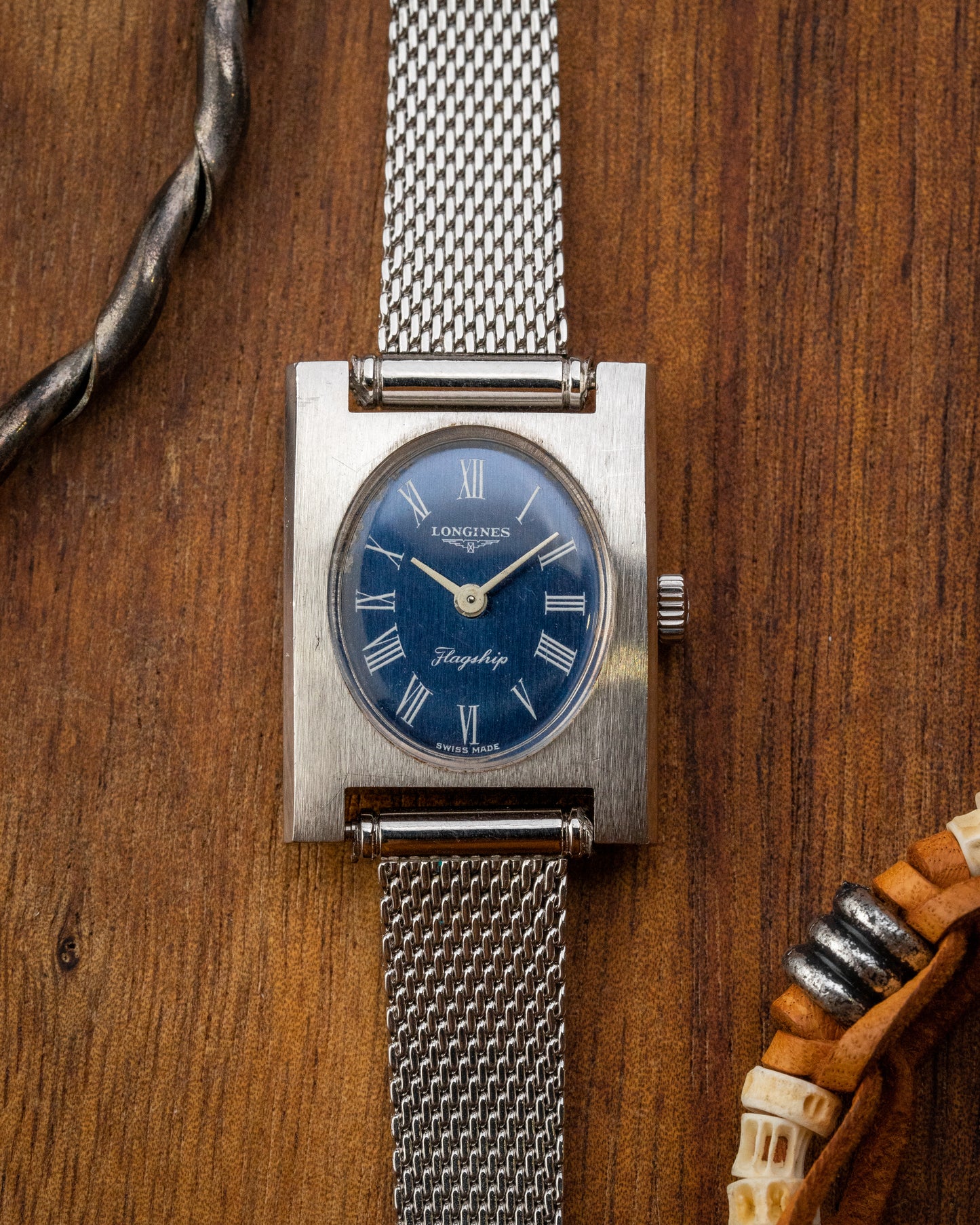 Longines Flagship "Tank Normale" Oval Blue Roman dial Ref. 8638-2 (Cal. 410)