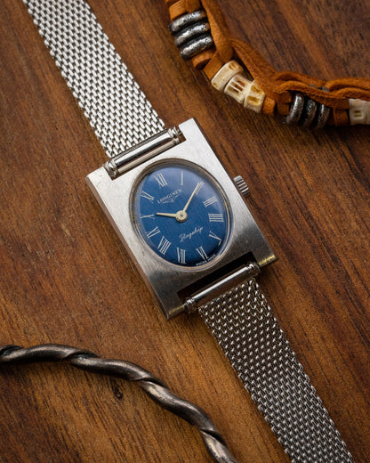 Longines Flagship "Tank Normale" Oval Blue Roman dial Ref. 8638-2 (Cal. 410)