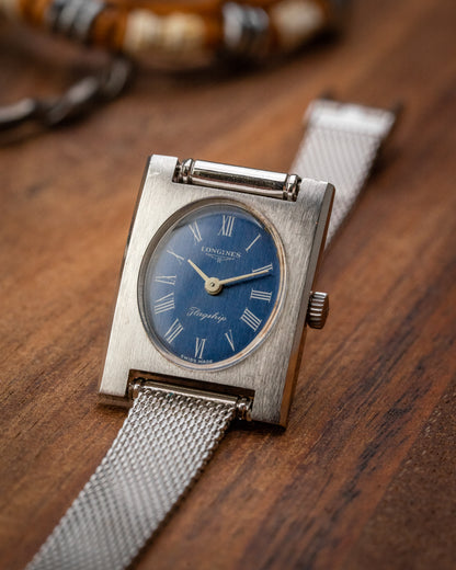 Longines Flagship "Tank Normale" Oval Blue Roman dial Ref. 8638-2 (Cal. 410)