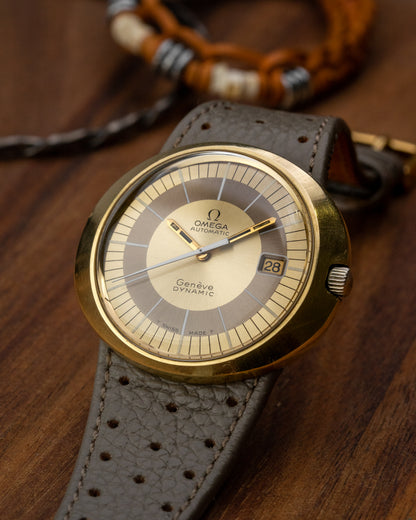 Omega Geneve Dynamic “UFO” Automatic Date Gold Capped Ref. 166.039 (Cal. 565)