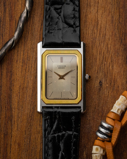 Credor Seiko "Tank" 14KT Gold Bezel 6730-5100