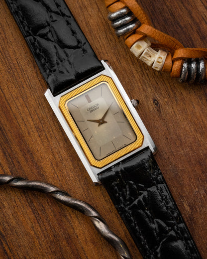 Credor Seiko "Tank" 14KT Gold Bezel 6730-5100