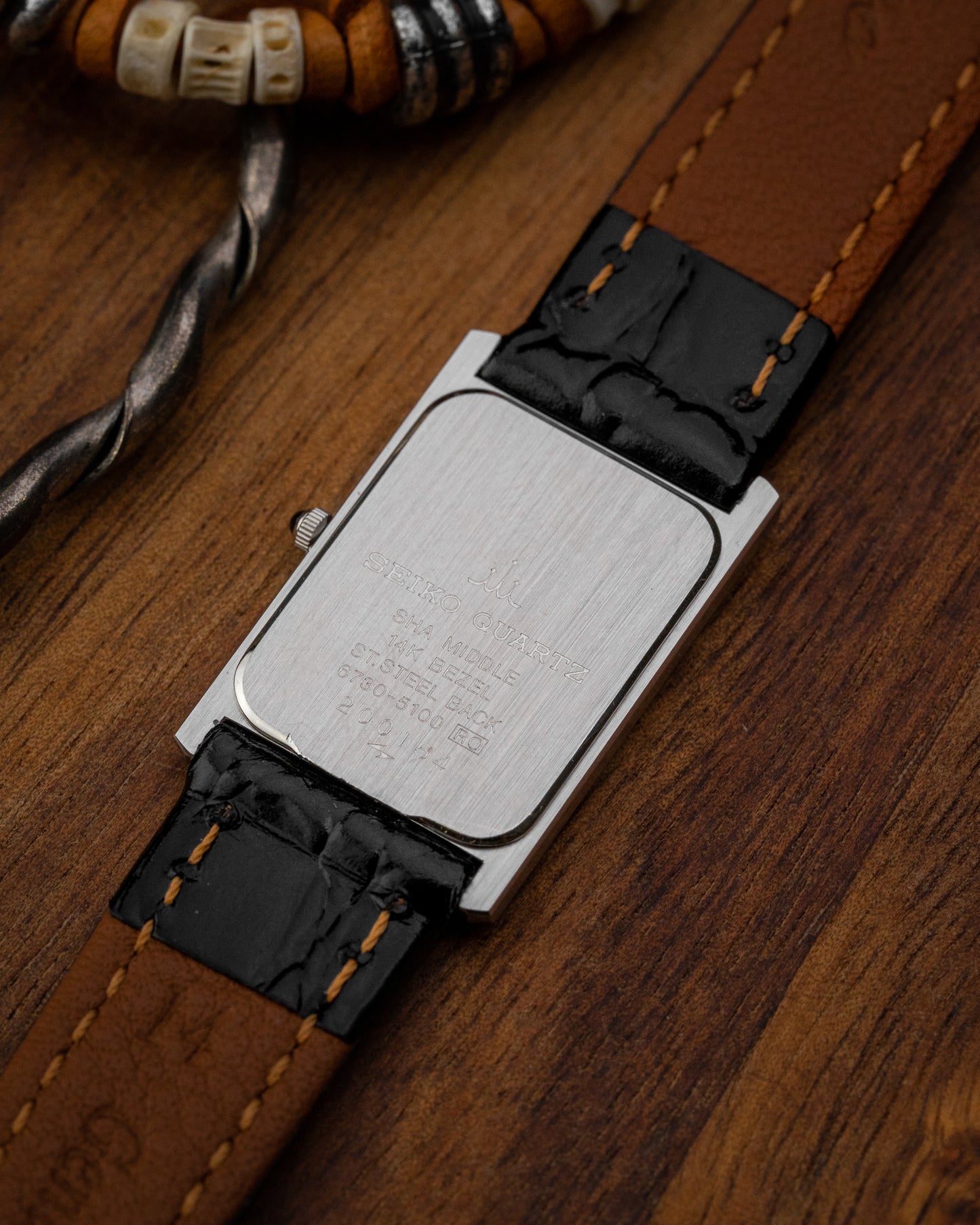 Credor Seiko "Tank" 14KT Gold Bezel 6730-5100