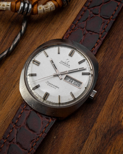 Omega Seamaster Cosmic "Helmet" Day-Date Sparkle dial Ref. 166.035 (Cal. 752)