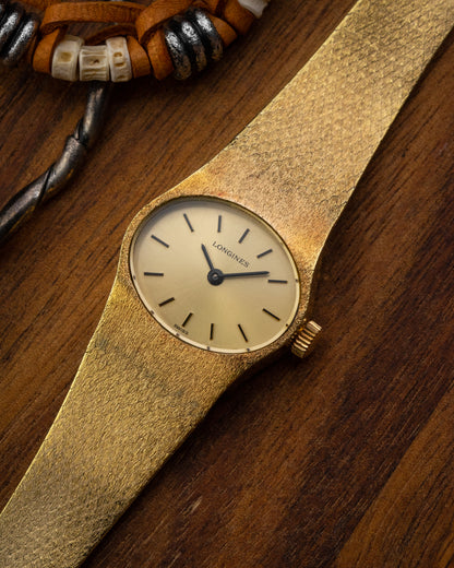 Longines Oval Oblong Integrated Bracelet Ladies Gold Ref. 4002 (Cal. 5602)