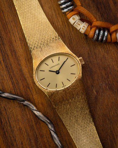 Longines Oval Oblong Integrated Bracelet Ladies Gold Ref. 4002 (Cal. 5602)