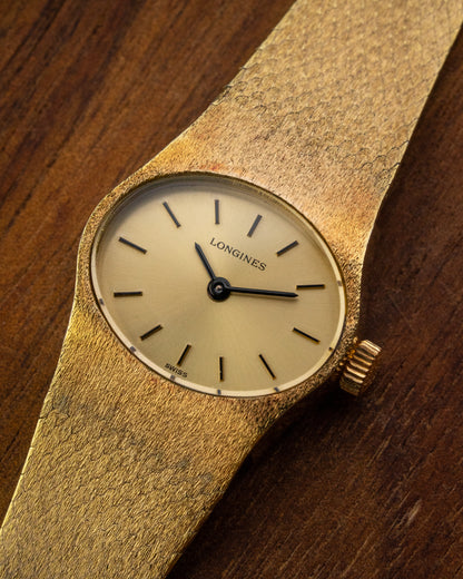 Longines Oval Oblong Integrated Bracelet Ladies Gold Ref. 4002 (Cal. 5602)