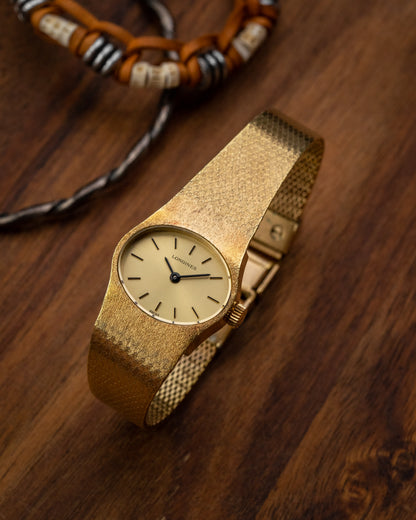 Longines Oval Oblong Integrated Bracelet Ladies Gold Ref. 4002 (Cal. 5602)