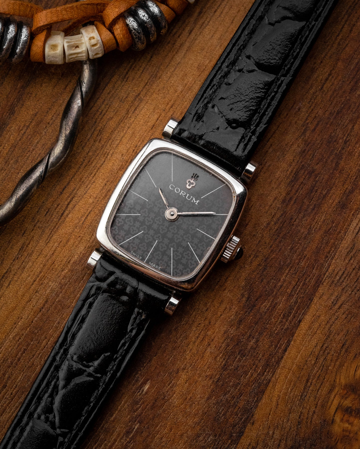 Corum Rectangular Cushion Grey Monogram dial Ladies Ref. 15321