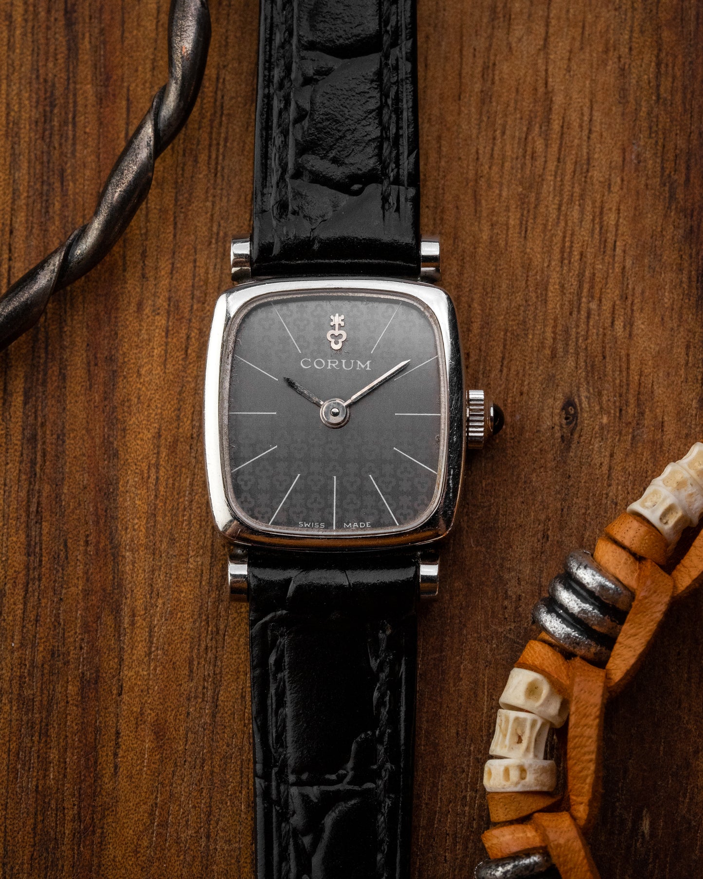 Corum Rectangular Cushion Grey Monogram dial Ladies Ref. 15321