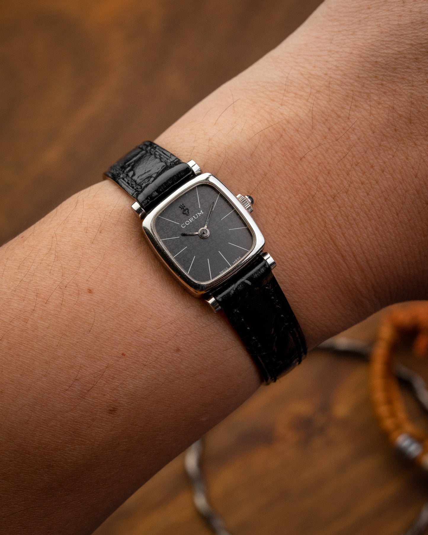 Corum Rectangular Cushion Grey Monogram dial Ladies Ref. 15321