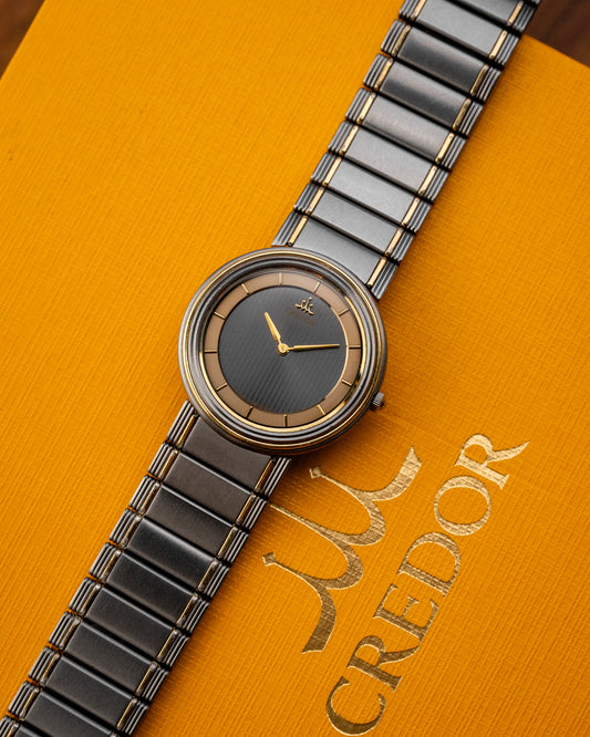 Credor Seiko Grey "Titanium + 18KT Bezel" Ref. 2F70-0090 (Full Set)