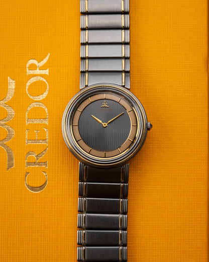 Credor Seiko Grey "Titanium + 18KT Bezel" Ref. 2F70-0090 (Full Set)