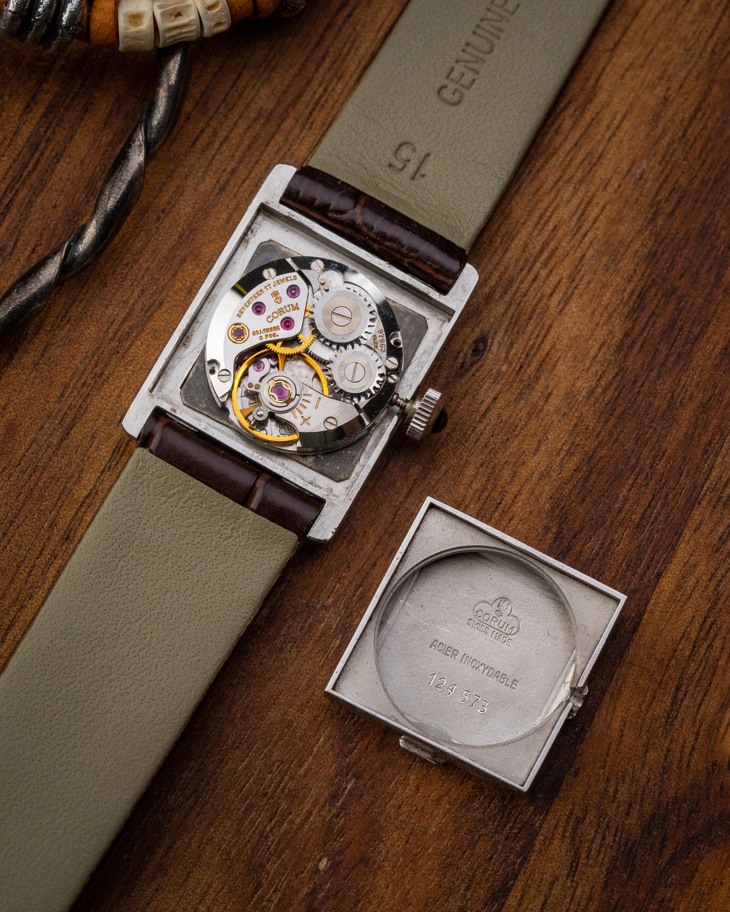 Corum "Tank" Brown Gradient Roman dial Ladies Ref. 15158 (Cal. ETA 2412)