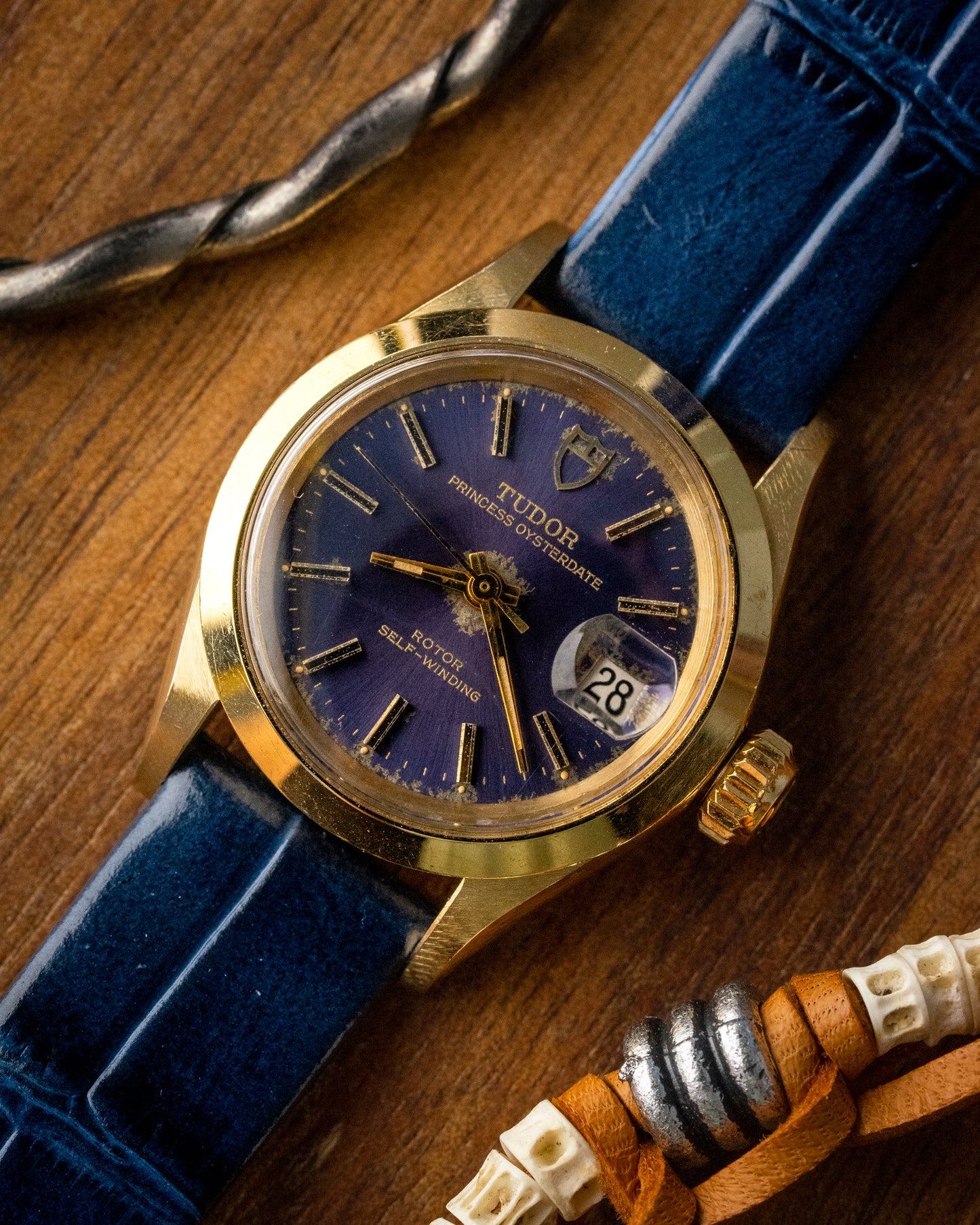 Tudor Princess Oysterdate "Lavender" dial Gold Ladies Ref. 7616/1 (Cal. ETA 2651)