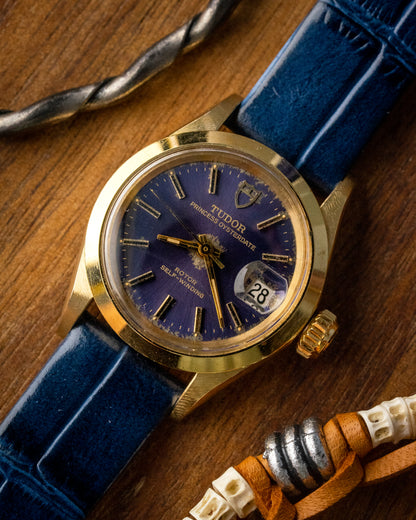 Tudor Princess Oysterdate "Lavender" dial Gold Ladies Ref. 7616/1 (Cal. ETA 2651)