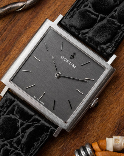 Corum Peseux Square Grey Linen dial Ref. 57155 (Cal. 7001)
