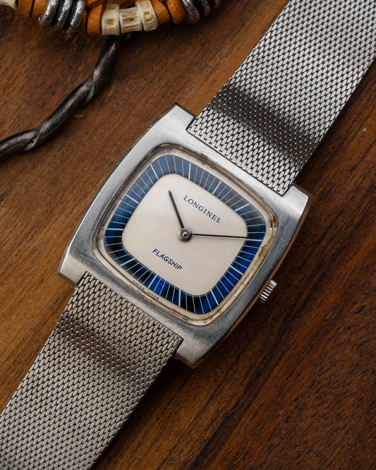 Longines Flagship "Square TV" Blue Racetrack dial Ref. 8416-1 (Cal. 428)