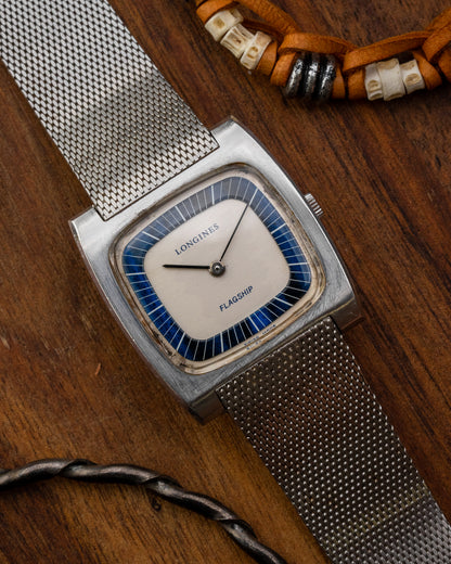 Longines Flagship "Square TV" Blue Racetrack dial Ref. 8416-1 (Cal. 428)