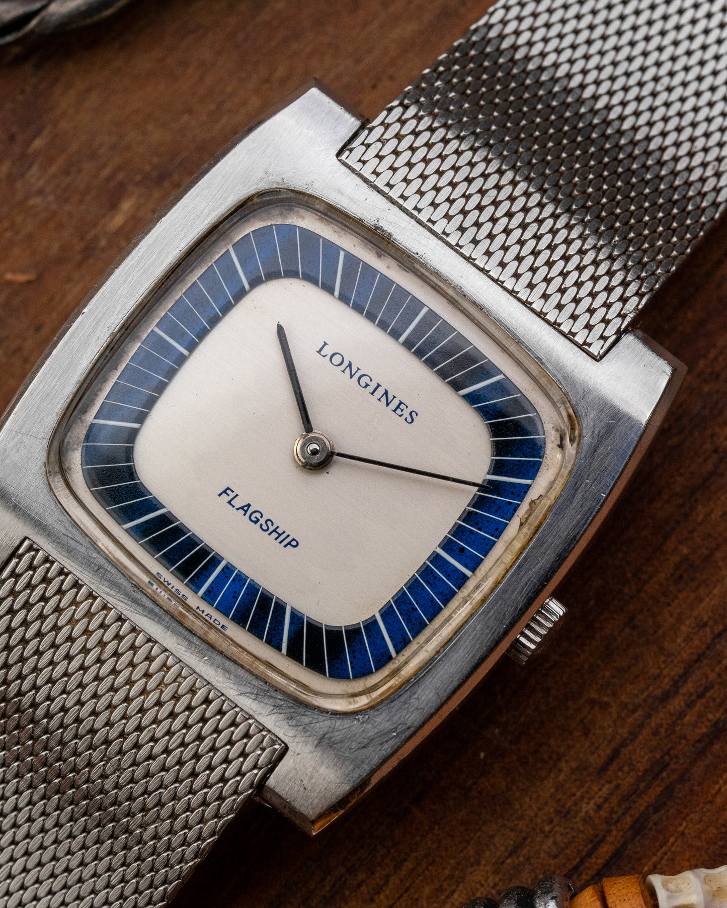 Longines Flagship "Square TV" Blue Racetrack dial Ref. 8416-1 (Cal. 428)