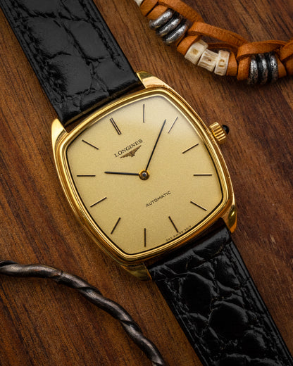 Longines Tonneau Automatic "Frosty" dial Gold Ref. 3617 (Cal. L645.1)