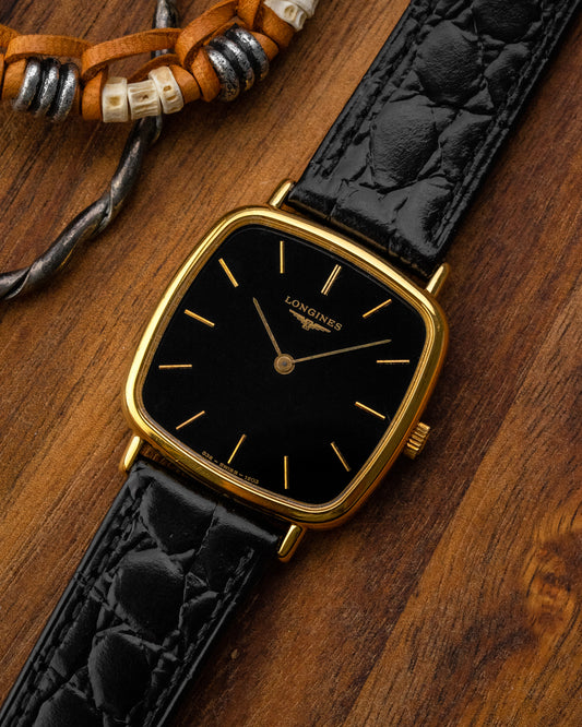Longines Square Black dial Gold Ref. 1203 (Cal. 528)