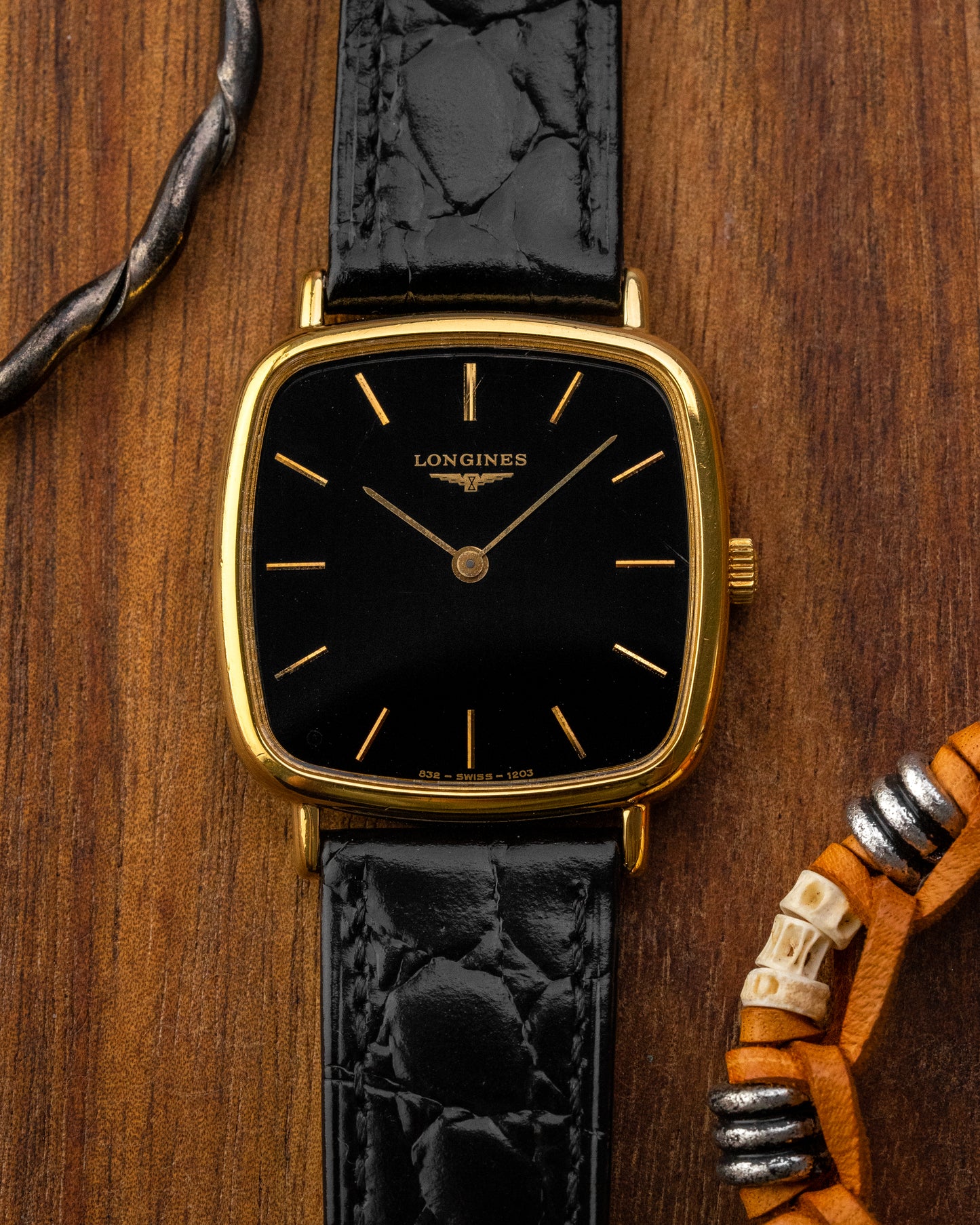 Longines Square Black dial Gold Ref. 1203 (Cal. 528)