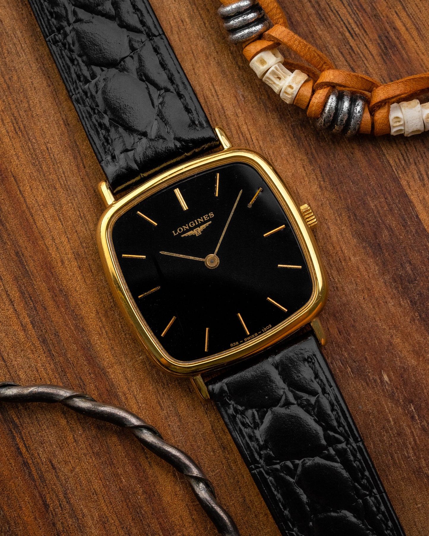 Longines Square Black dial Gold Ref. 1203 (Cal. 528)