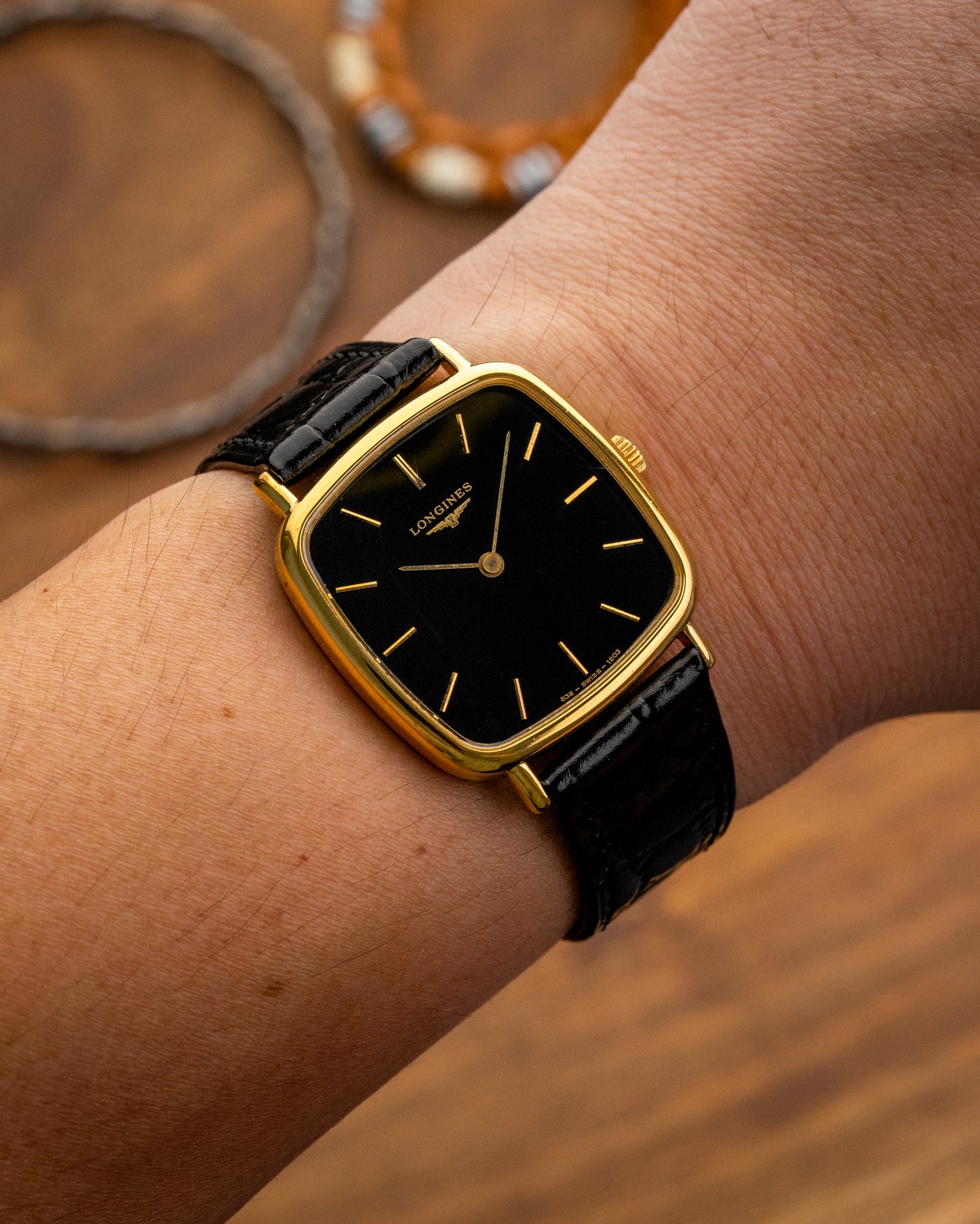 Longines Square Black dial Gold Ref. 1203 (Cal. 528)