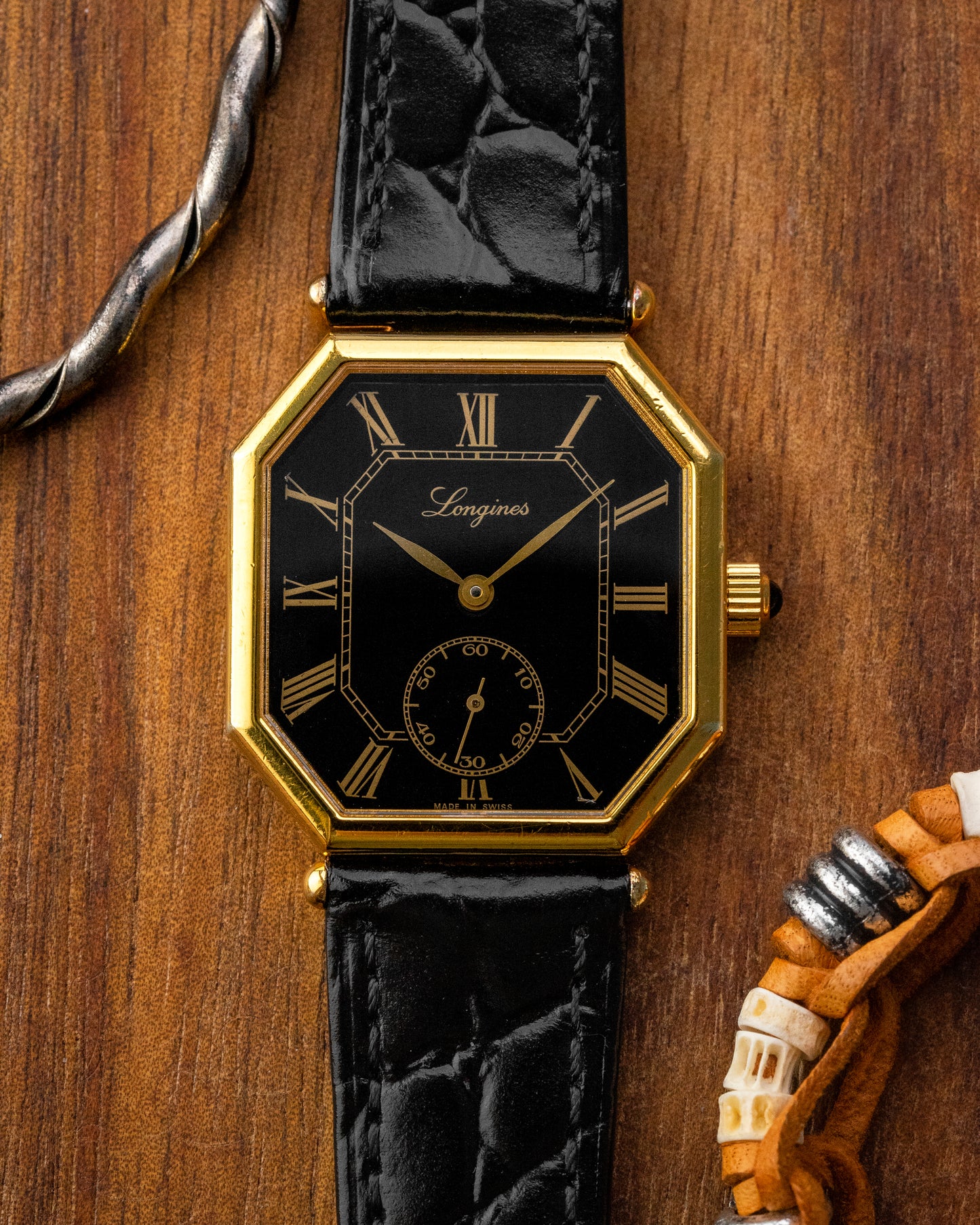 Longines Octagonal Black Roman dial Gold Ref. 3209 (Cal. 846.4)