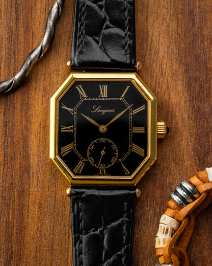 Longines Octagonal Black Roman dial Gold Ref. 3209 (Cal. 846.4)