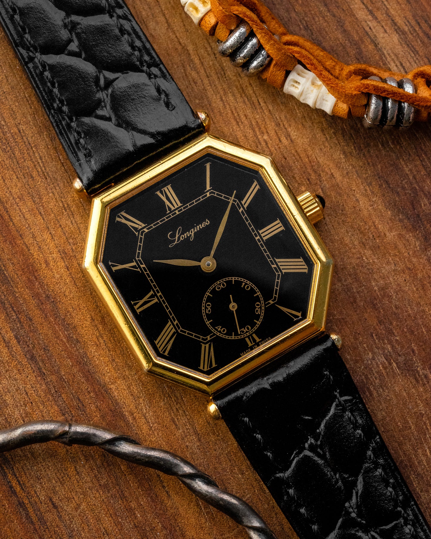 Longines Octagonal Black Roman dial Gold Ref. 3209 (Cal. 846.4)