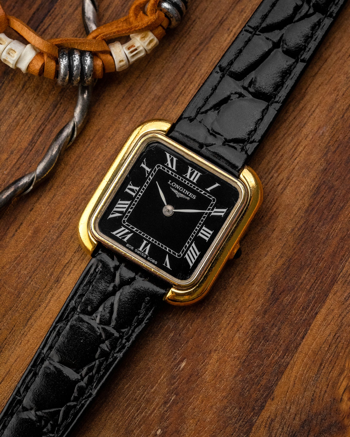 Longines "Square TV" Black Roman dial Ref. 5086 (Cal. 5602)