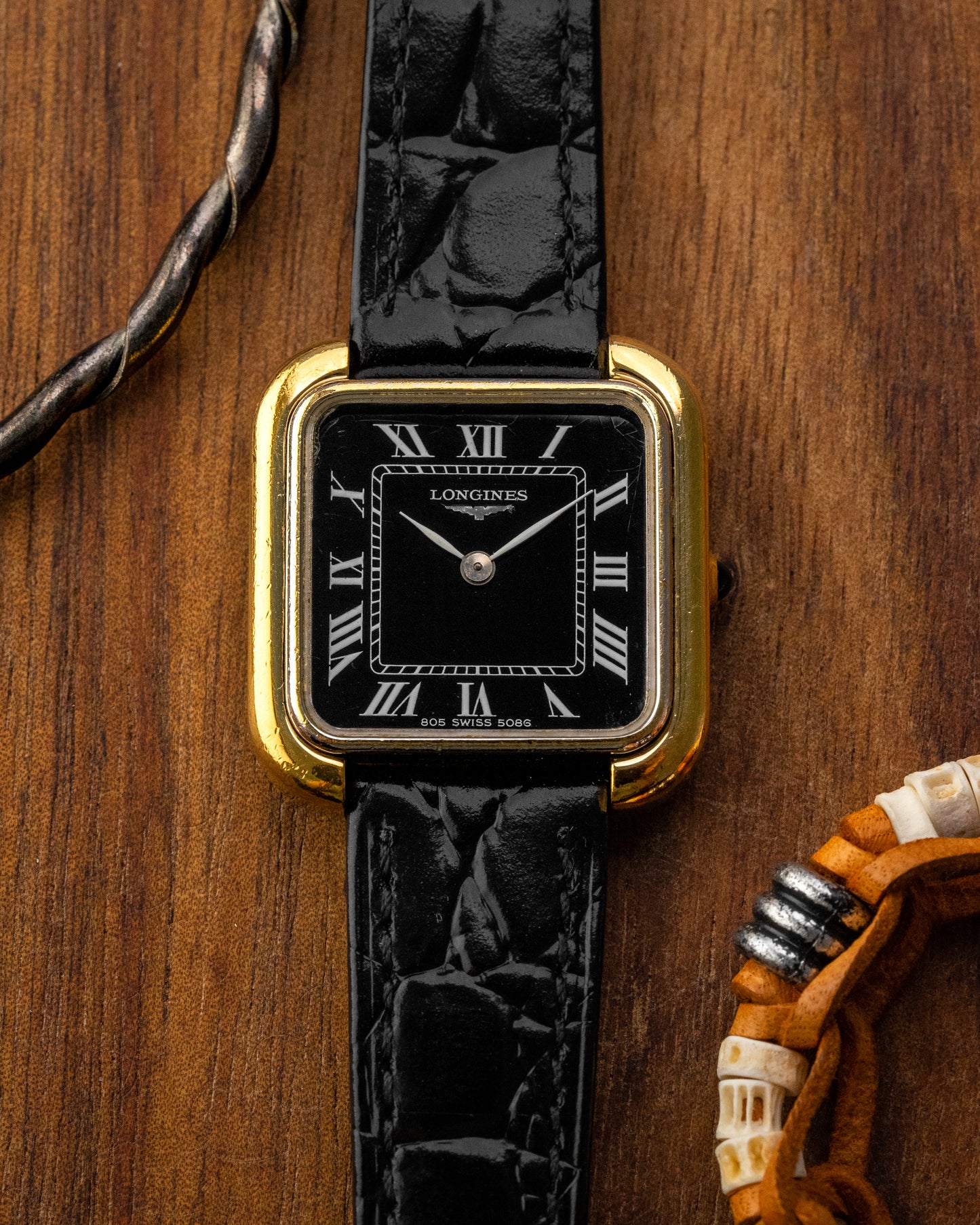 Longines "Square TV" Black Roman dial Ref. 5086 (Cal. 5602)