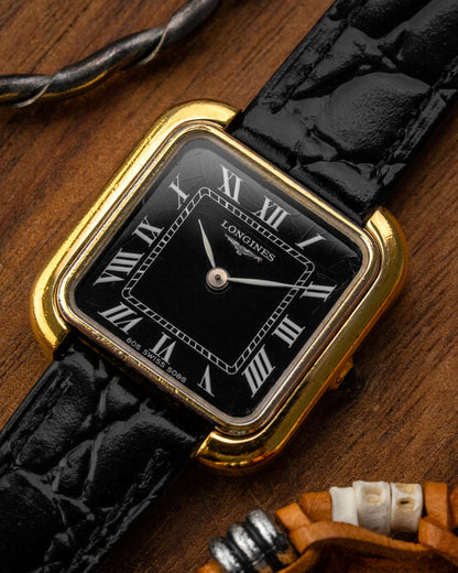 Longines "Square TV" Black Roman dial Ref. 5086 (Cal. 5602)