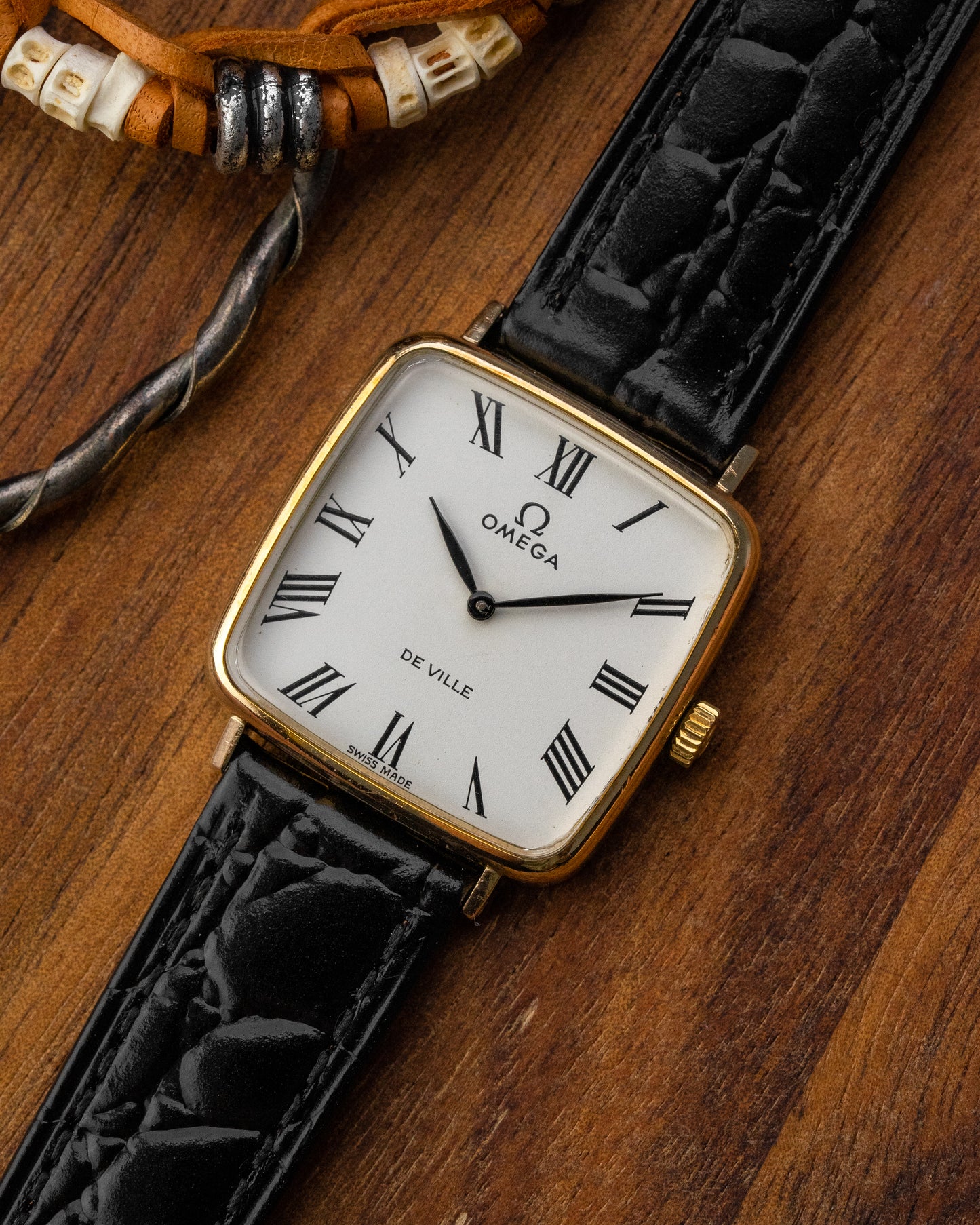 Omega De Ville "Square TV" White Roman dial Gold Ref. 511.415 (Cal. 625)