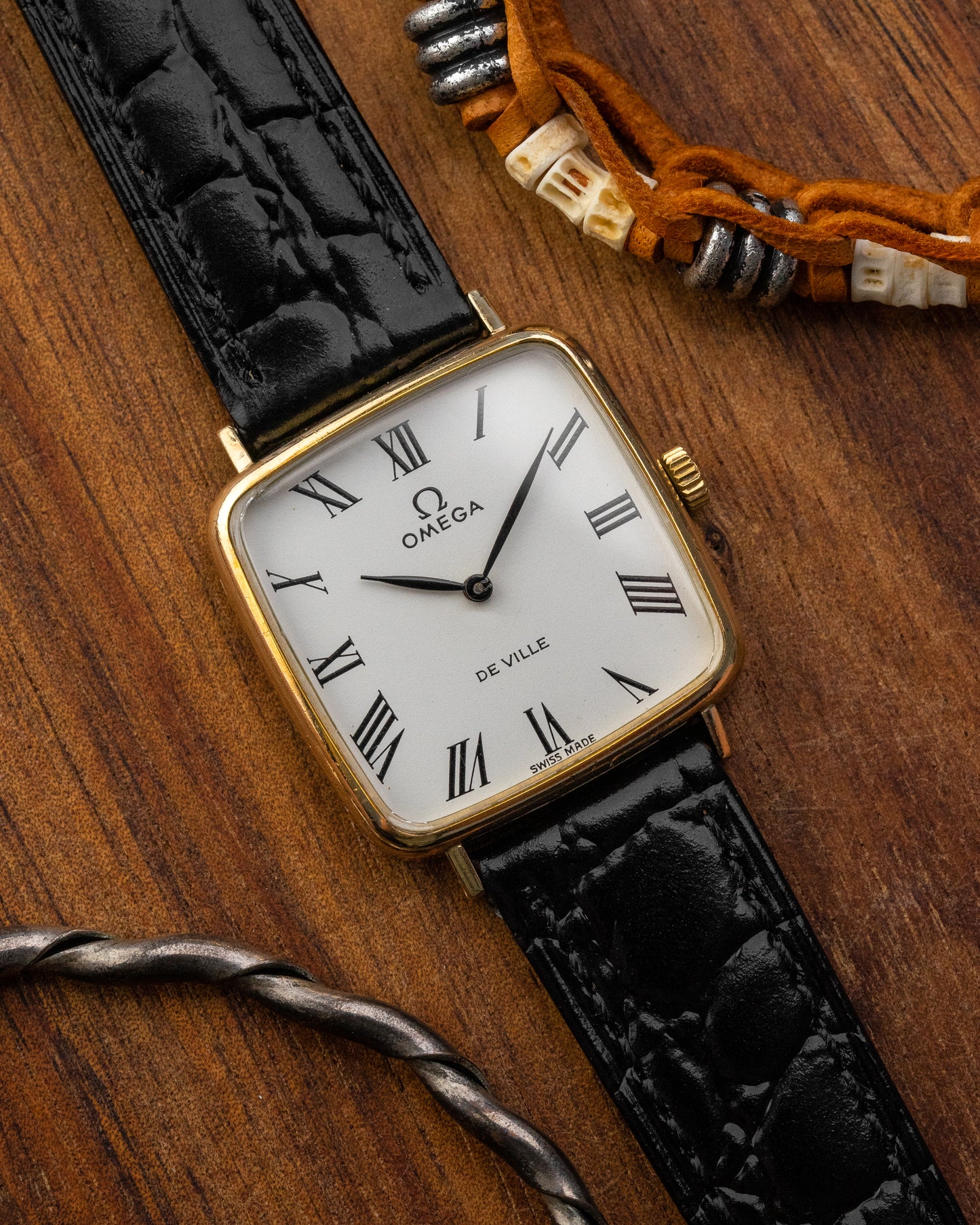 Omega De Ville "Square TV" White Roman dial Gold Ref. 511.415 (Cal. 625)