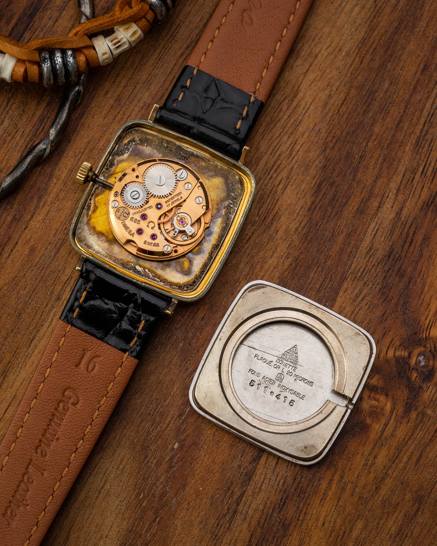 Omega De Ville "Square TV" White Roman dial Gold Ref. 511.415 (Cal. 625)