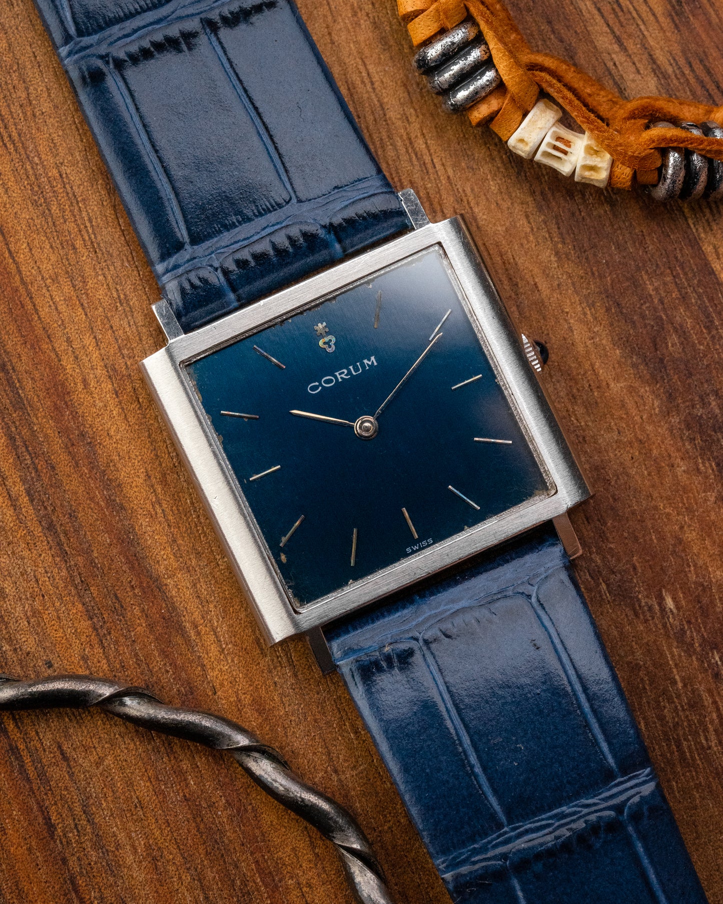 Corum Peseux Square Blue dial Ref. 57155 (Cal. 7001)
