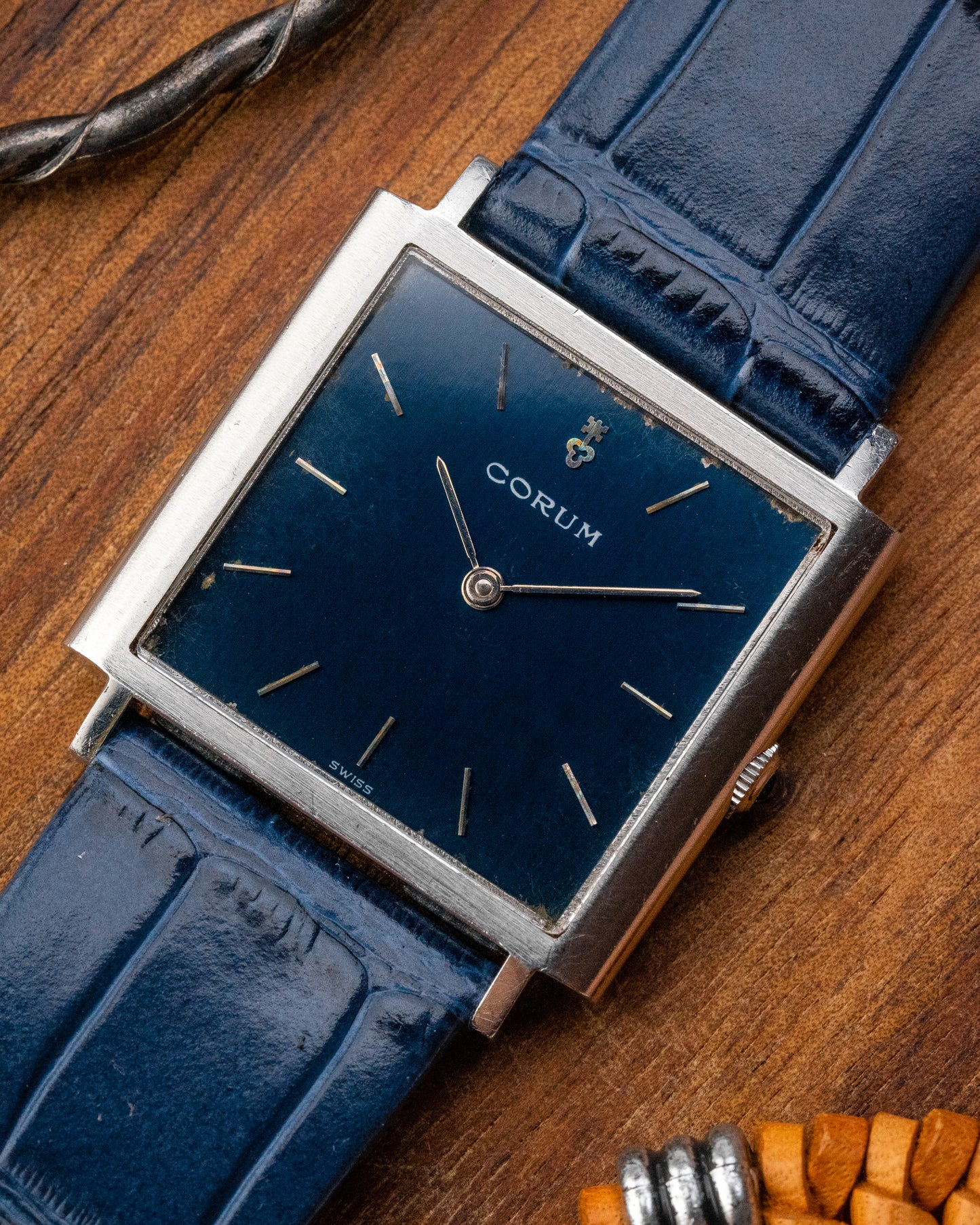 Corum Peseux Square Blue dial Ref. 57155 (Cal. 7001)