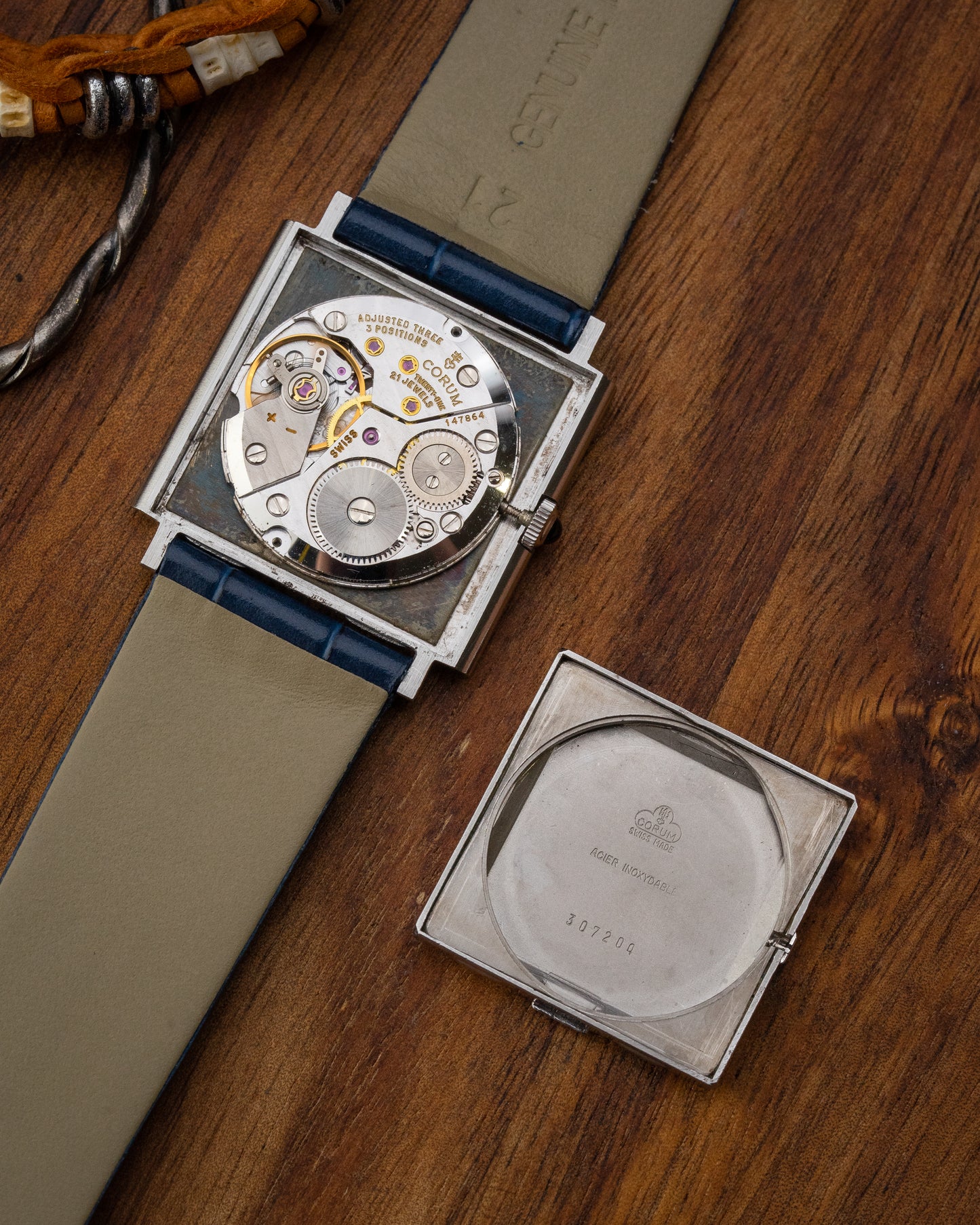 Corum Peseux Square Blue dial Ref. 57155 (Cal. 7001)
