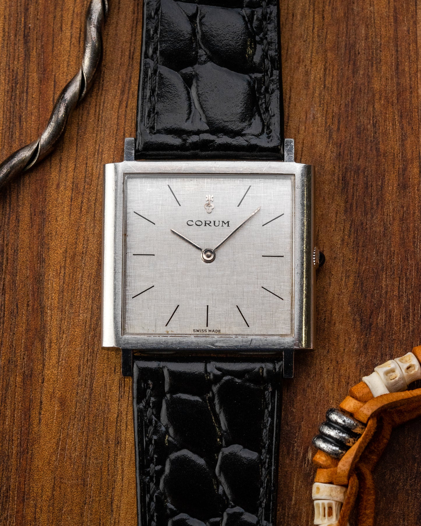 Corum Peseux Square Linen dial Ref. 57155 (Cal. 7001)