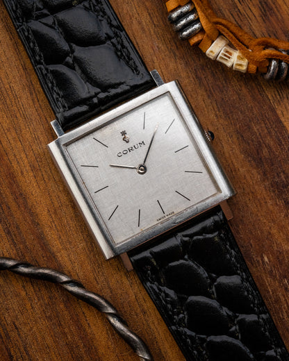 Corum Peseux Square Linen dial Ref. 57155 (Cal. 7001)