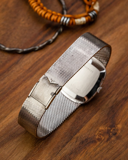 Longines Ellipse "Diamond Pip" Black dial 0.800 Silver Integrated Bracelet Ref. 3008 (Cal. L847.3)