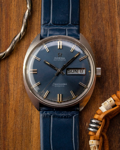 Omega Seamaster Cosmic Automatic "Day-Date" Blue dial Ref. 166.026 (Cal. 762)