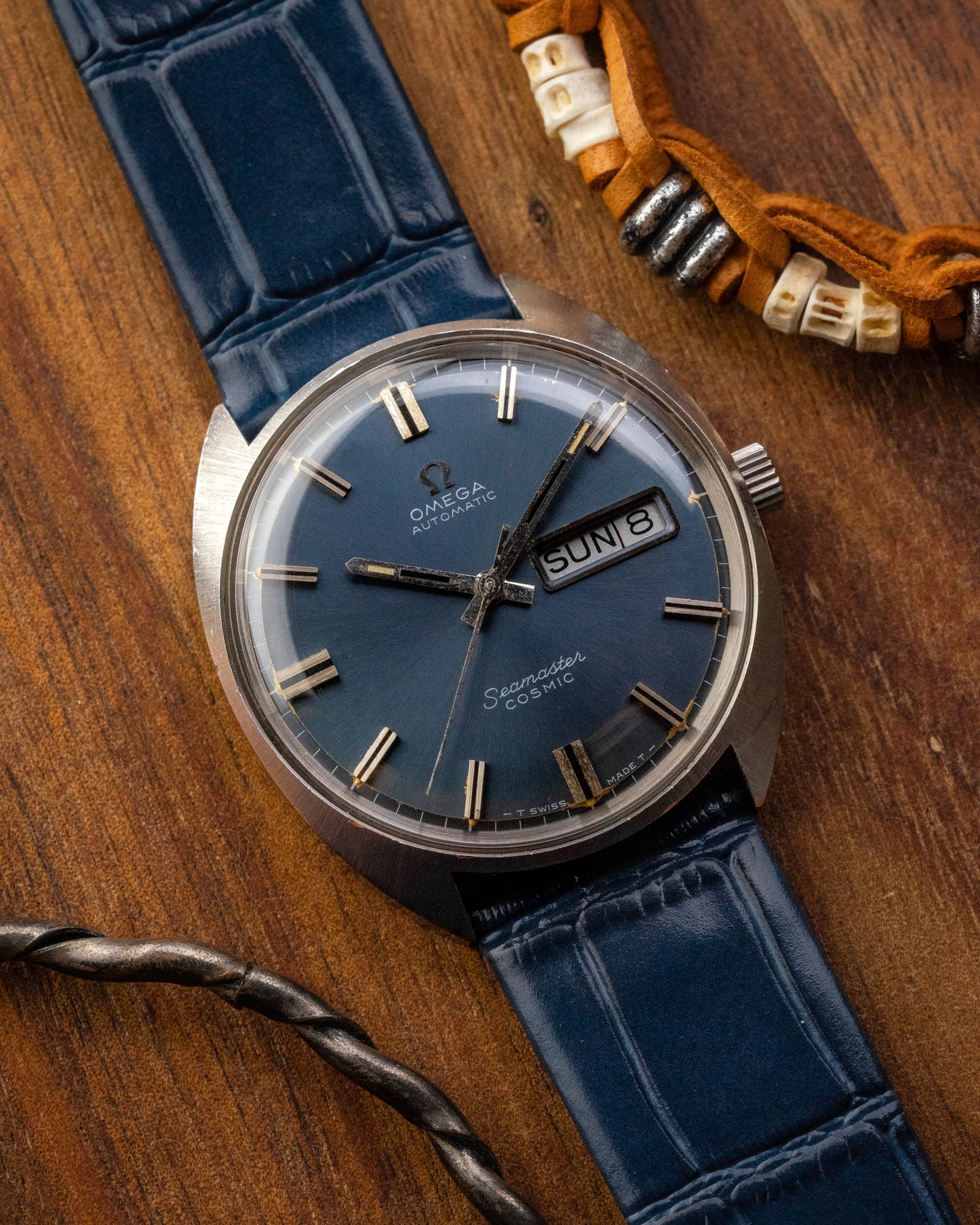 Omega Seamaster Cosmic Automatic "Day-Date" Blue dial Ref. 166.026 (Cal. 762)
