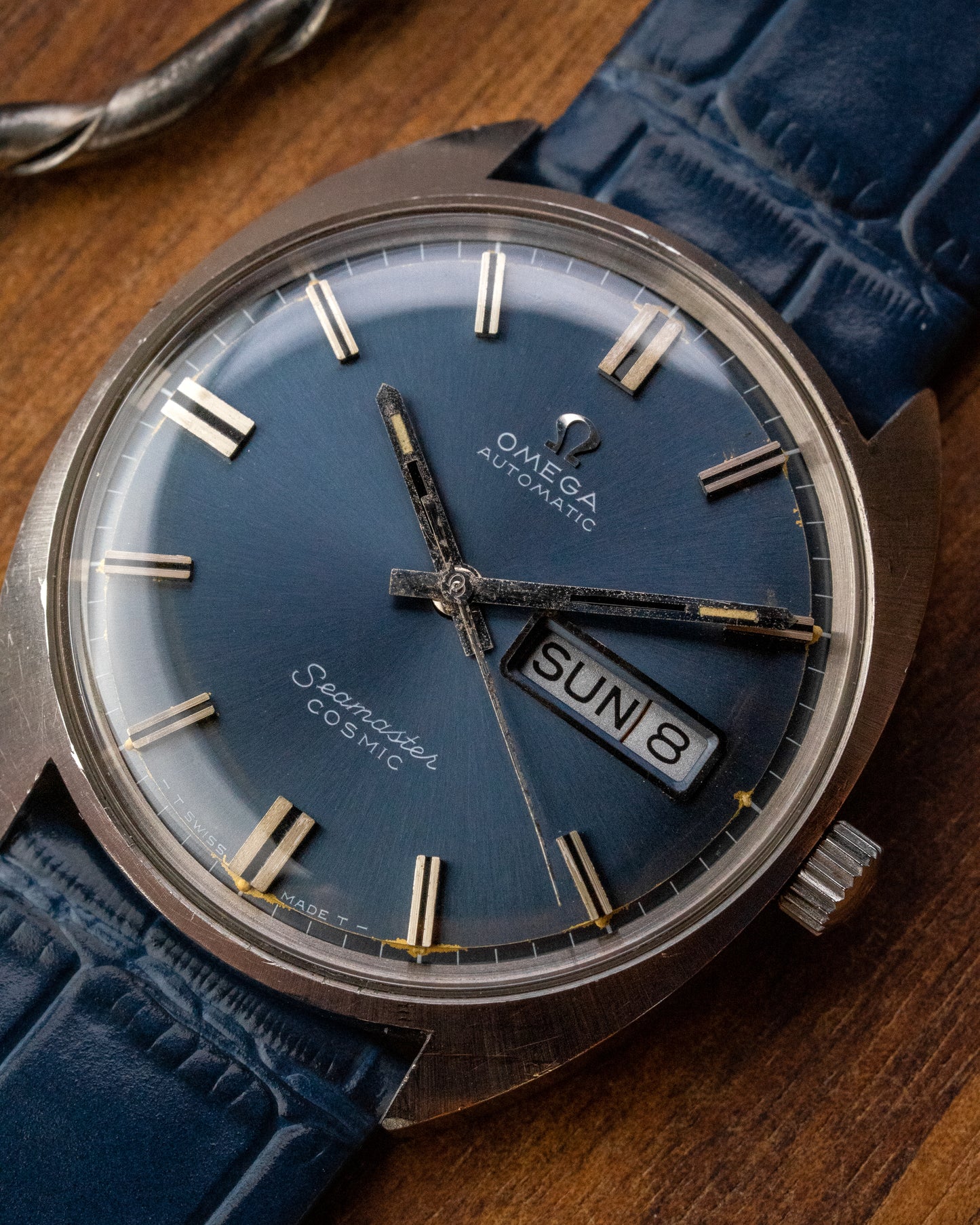 Omega Seamaster Cosmic Automatic "Day-Date" Blue dial Ref. 166.026 (Cal. 762)