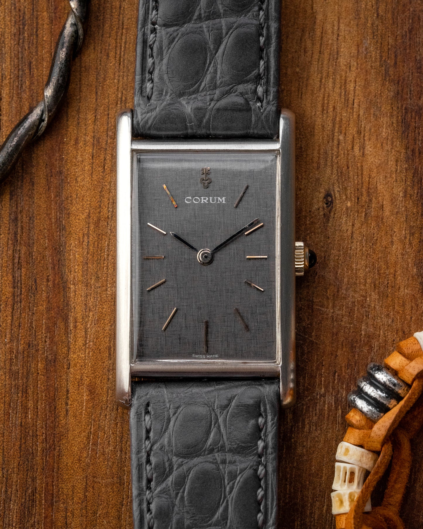 Corum "Tank Américaine" Grey Linen dial Ref. 27280 (Cal. ETA 2512)