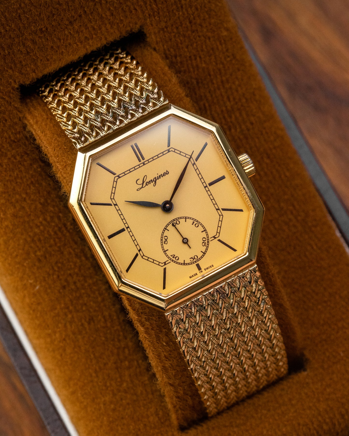 Longines Octagonal Integrated Bracelet Gold Ref. 3209M (Cal. 846.4)