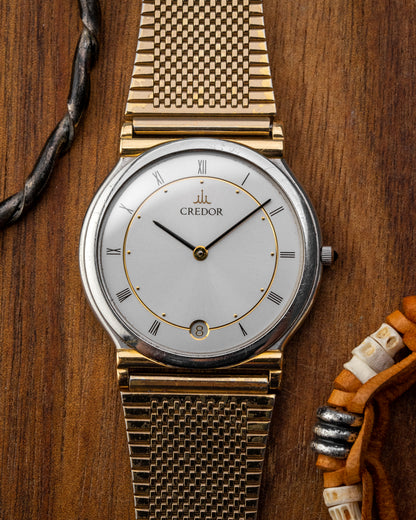 Credor Seiko "S. Steel + 18K Lugs" Super-Slim Date 7779-6000